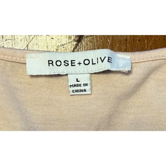 Rose & Olive women's pink sleeveless top size Large, pleated hem - Picture 4 of 8